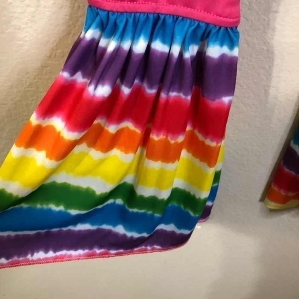 CostumesUSA Hippie Bell Bottom Pants Pink Tie Dye Halloween Costume Retro - Picture 2 of 4
